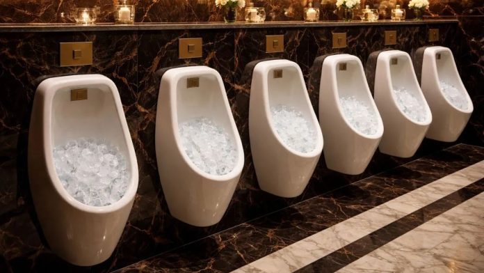 Why Luxury Hotels Put Ice Cubs in Urinals