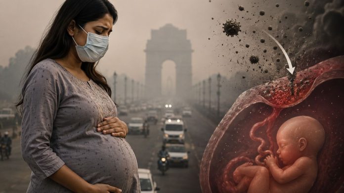 पॉल्यूशन से परेशान मां