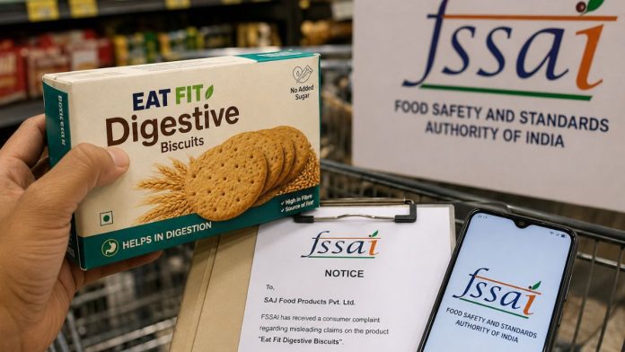 FSSAI notice in supermarket aisle