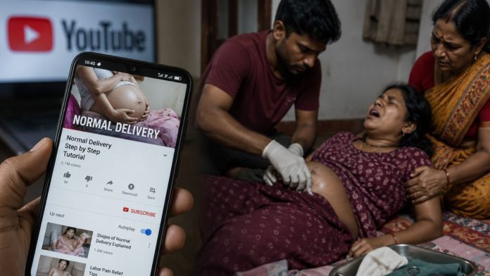Emergency delivery tutorial in progress