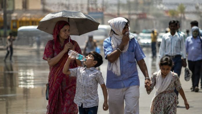 Walking through the city heat