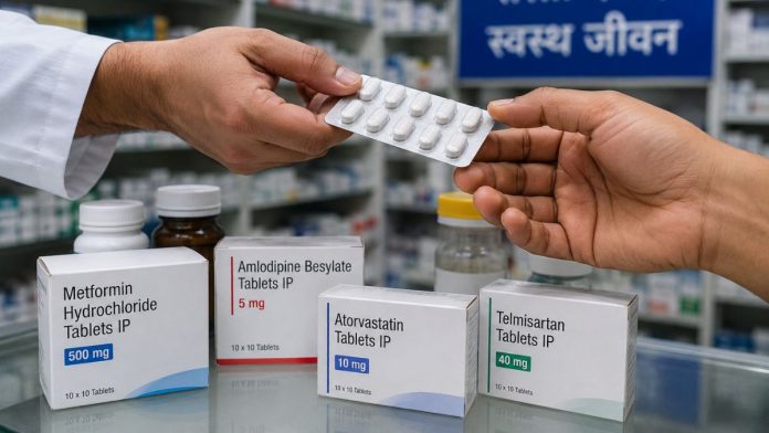 Medicine exchange at pharmacy counter